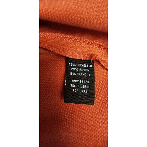 Adrienne Vittadini Ponte Coral Salmon Loop Pleat Neck Sheath Dress Size 10 - Picture 9 of 9